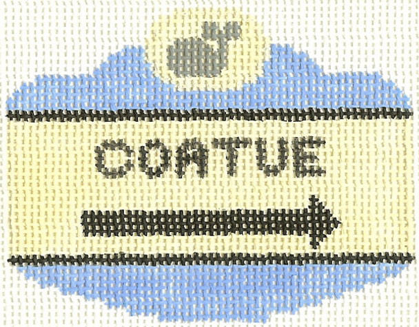 SN516 Coatue Sign Ornamentt 2.5 x 3.5 18 Count Silver Needle Designs