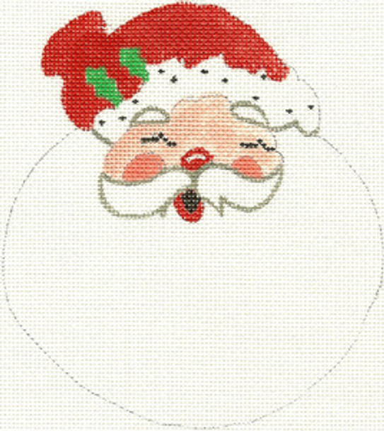 SN282 Santa Face Ornament 5 x 5.5 18 Count Silver Needle Designs