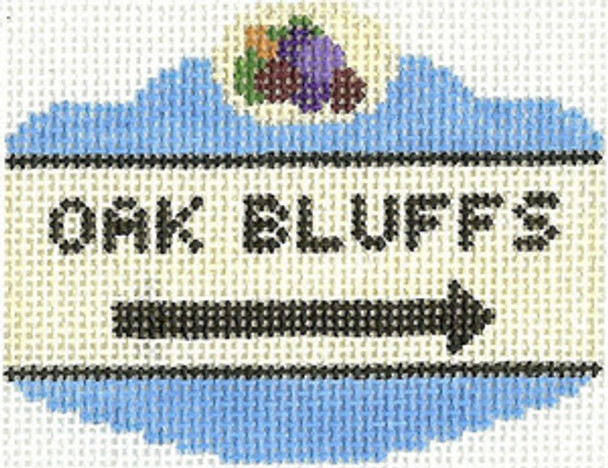 Sign Oak Bluffs 657 2.5 x 3.5 18 Count Silver Needle Designs