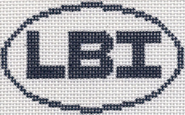Oval LBI (Long Beach Island, NJ) Oval Ornament 722 5"w x 3"h - 13 Mesh Silver Needle Designs