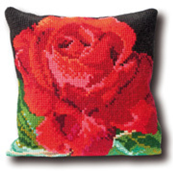 GOK4001 Thea Gouverneur Kit Rose Pillow 15" x 15"; Canvas; 10ct