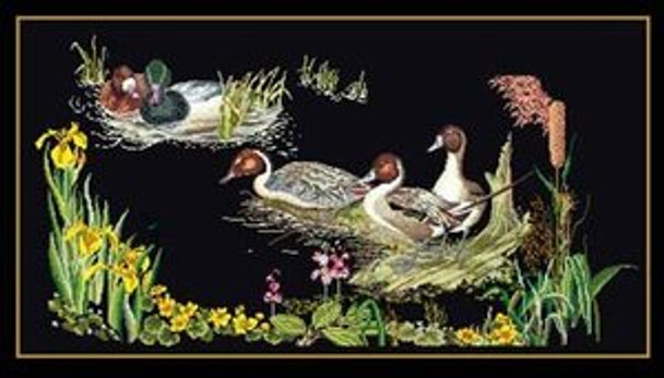 GOK2064B Thea Gouverneur Kit Ducks In The Marsh 25" x 13"; Aida; 18ct