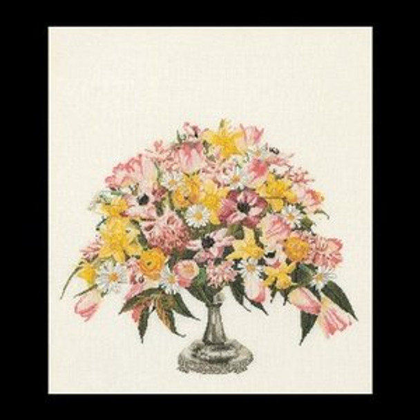GOK1084 Thea Gouverneur Kit Spring Flowers 20" x 18" Linen 32ct