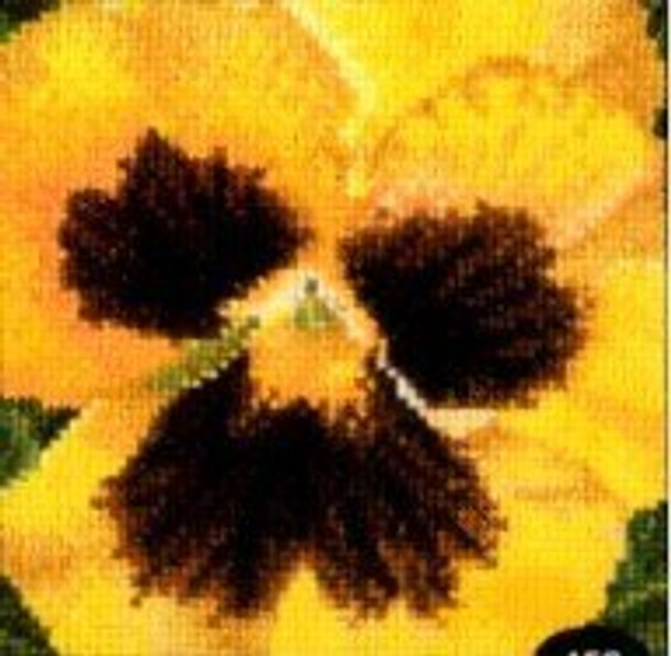 GOK458A Thea Gouverneur Kit Pansy 58 4" x 4"; Aida; 18ct