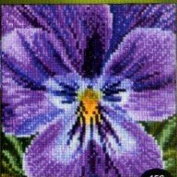 GOK456A Thea Gouverneur Kit Pansy 56 4" x 4"; Aida; 18ct