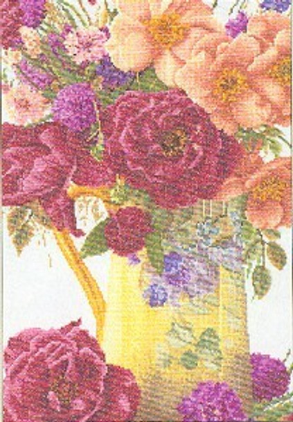 GOK3019 Thea Gouverneur Kit Roses 9-1/2" x 13-1/2"; Linen; 36ct