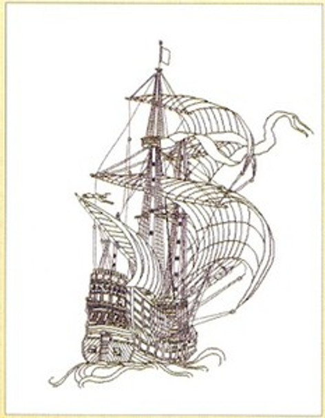 GOK981 Thea Gouverneur Kit Ship Sketching 24" x 30"; Linen; 36ct