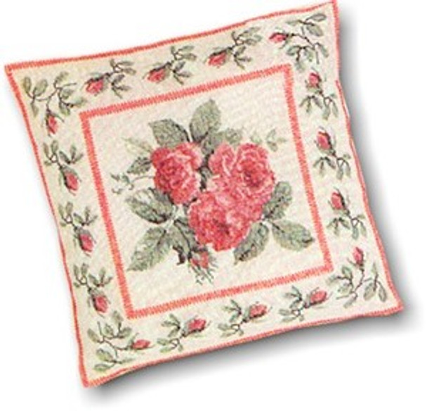 GOK2034 Thea Gouverneur Kit Red Rose Pillow 14" x 14"; Jobelan; 25t