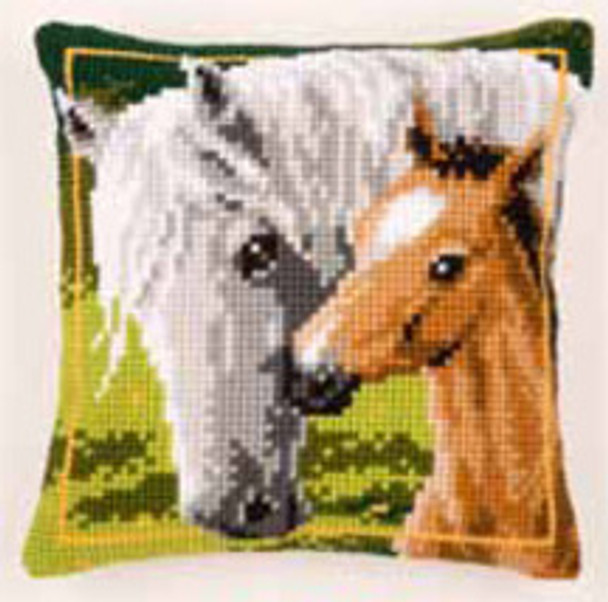 PNV144668 Vervaco Kit Horse Cushion 16" x 16" Canvas