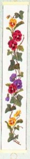 77092847 Eva Rosenstand Kit Floral Bellpull 4" x 26"; Linen; 30ct