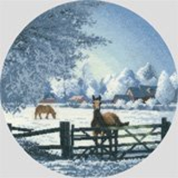 HCK1057 Heritage Crafts Kit Hard Frost by John Clayton 10" Circle; Evenweave; 27ct