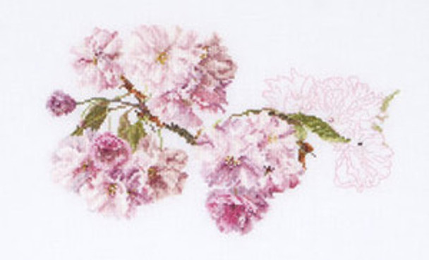 GOK512 Thea Gouverneur Kit Prunus 12" x 8"; Linen; 36ct