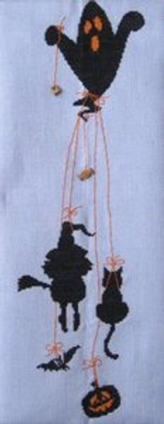 AAN231 Halloween Wind includes 2 wood buttons Alessandra Adelaide Needleworks Counted Cross Stitch Pattern