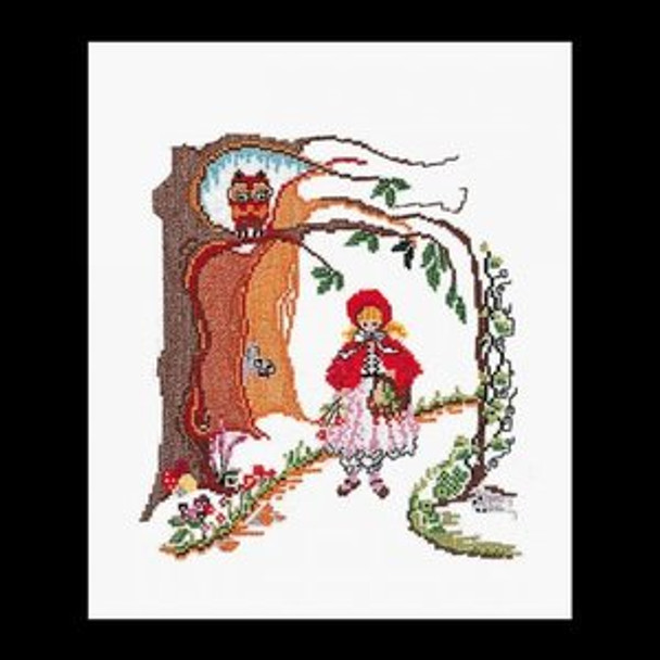GOK887 Thea Gouverneur Kit Little Red Riding Hood 10" x 12" Linen 32ct