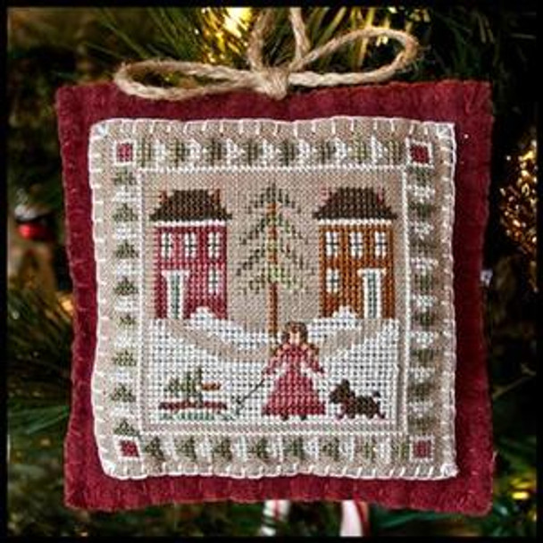 2011 Ornament 2-Bringing Home The Tree  55 x 55 Little House Needleworks  11-1228
