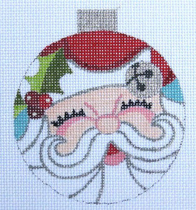 HO650 Raymond Crawford Designs SANTA ORNAMENT 3.5 x 4, 18 Mesh 