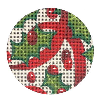 HO669 Raymond Crawford Designs HOLLY BERRY ORNAMENT 4"RD, 18 Mesh