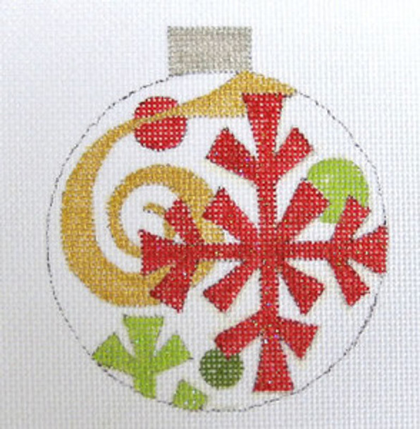 HO667 Raymond Crawford Designs RED SNOWFLAKE ORNAMENT 