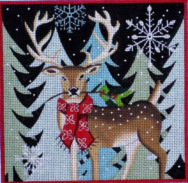 Maggie & Co. M-1601 Deer with Holiday Berries © Jennifer Brinley/Ruth Levison Designs 6 x 6 18M
