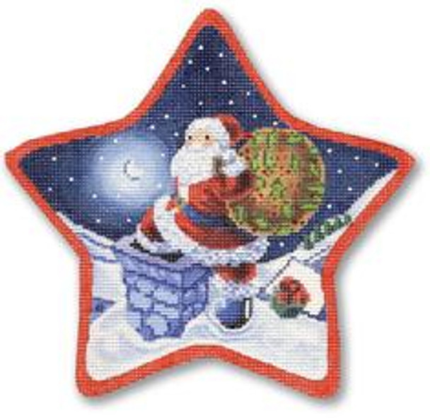 MN-XO 04 Santa's Visit 18 Mesh 7 x 6" Michele Noiset 