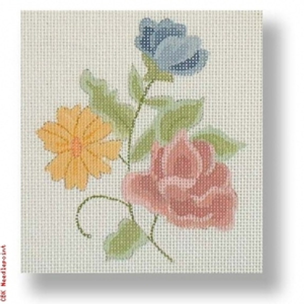 R-PC1001 Roses 18 Mesh 5" x 5" Needlepoint Boutique Designs 