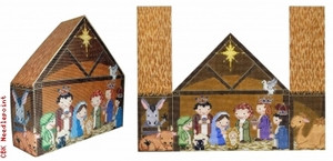 SA-DS 05 Nativity 13 Mesh 14.5 x 11.25" Door Stop Starke Art Designs