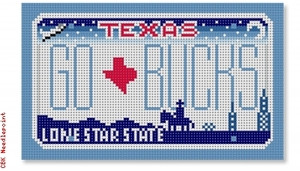 SA-ML 33 GO BUCKS - Texas 18 Mesh 5.5 x 3.25" Starke Art Designs