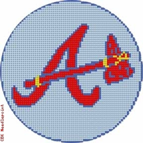 519 Atlanta Braves Logo - Baseball 18 Mesh 4" Rnd. CBK Designs Keep Your Pants On 