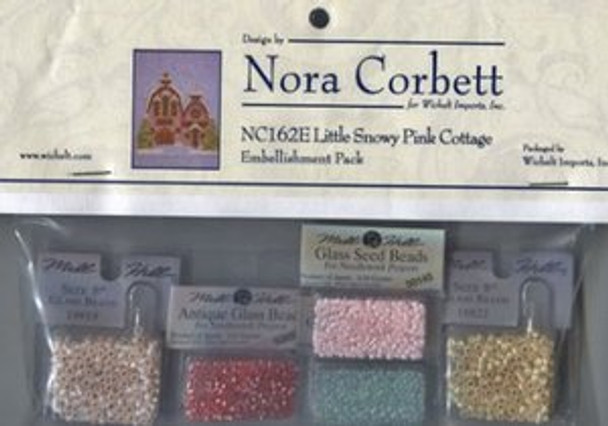 NC162E Nora Corbett Little Snowy Pink Cottage Bead Embellishment Pack