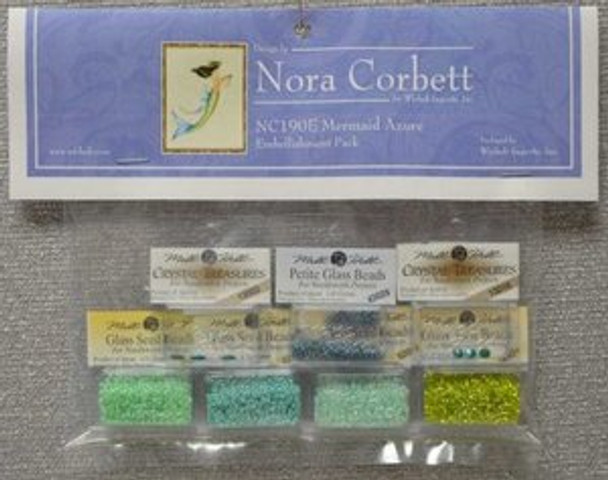 NC190E Nora Corbett Mermaid Azure Bead and Treasure Embellishment Pack