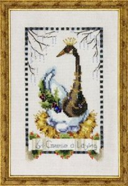 NC146 Nora Corbett Six Geese a Laying Approximate design size 4.3" w x 7.6" h
