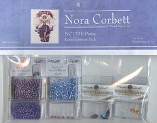 NC132E Nora Corbett Pansy Spring Garden Bead and treasures  Embellishment Pack