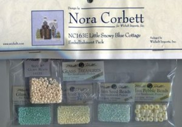NC163E Nora Corbett Little Snowy Blue Cottage Bead Embellishment Pack