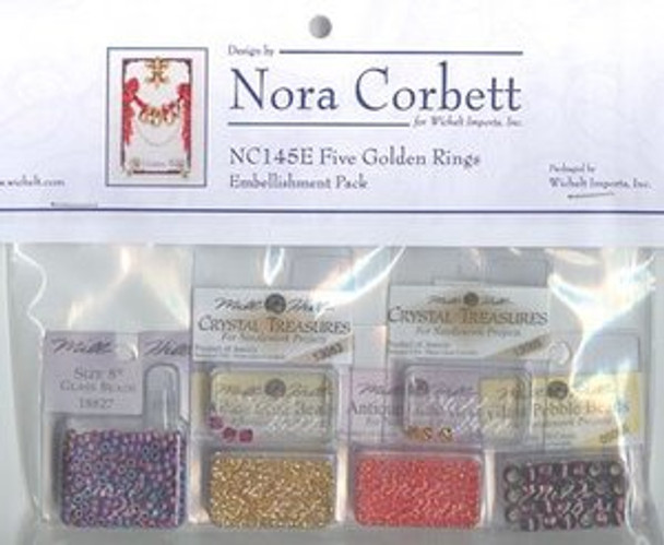 NC145E Nora Corbett Five Golden Rings Bead and treasures  Embellishment Pack