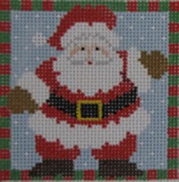 1365F Santa Waving 3 x 3 18 Mesh NEEDLEDEEVA