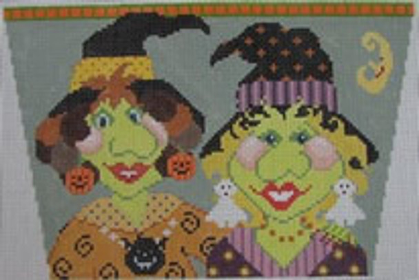 441C Madonna & Julia Bitchy Witchy 7 x 5 18 Mesh NEEDLEDEEVA