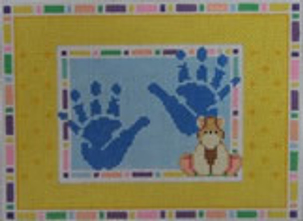 1113B Boy Handprints 6.75 x 4.75 18 Mesh NEEDLEDEEVA