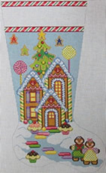 1356D Gingerbread House Stocking 14 x 22 13 Mesh NEEDLEDEEVA