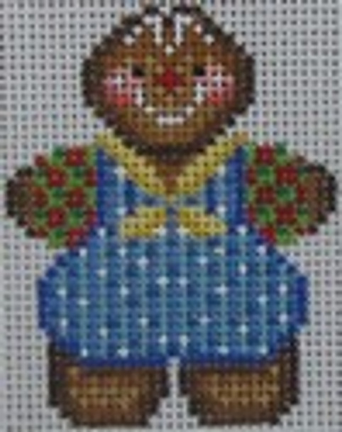 1352C Blue Gingerbread Boy 1.7 x 2.5 18 Mesh NEEDLEDEEVA