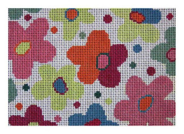F3601 Straw Bag Floral 7 1/4 x 5" 18 count Fiori Designs 