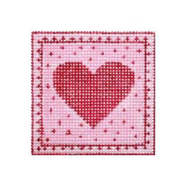 F3629 Tiny Red Heart 2 3/8 x 2 3/8" 18 count Fiori Designs 