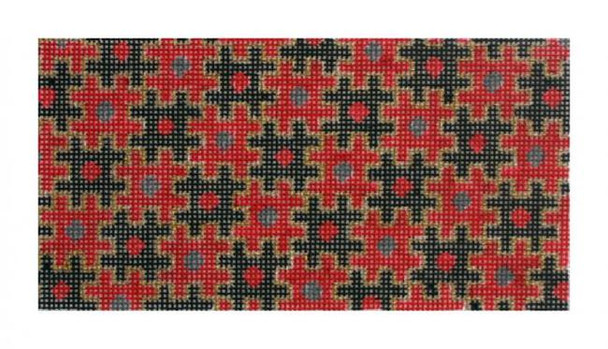 F3655 Puzzle Wallet, Red & Black 6 1/4 x 3" 18 count Fiori Designs 
