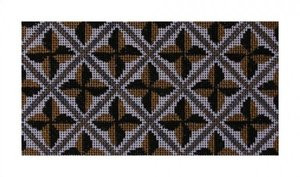 F3652 French Flower, Black & Gold 6 1/4 x 3" 18 count Fiori Designs 