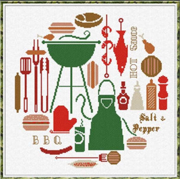 AAN250 BBQ World Alessandra Adelaide Needleworks Counted Cross Stitch Pattern