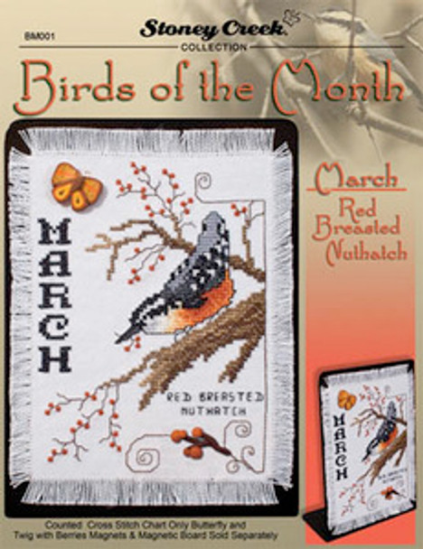 Birds Of The Month-March (RedBreasted Nuthatch) 63w x 87h Stoney Creek Collection 13-1637 