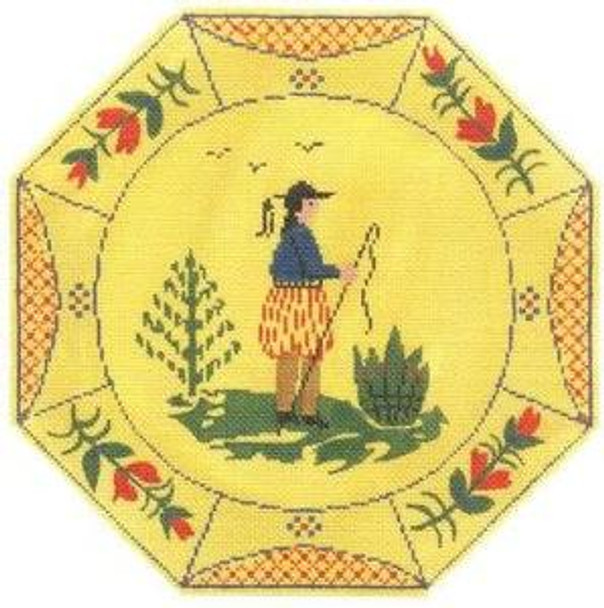 LR326A Boy Quimper Plate 9.5X9.5 13 Mesh Cooper Oaks Designs