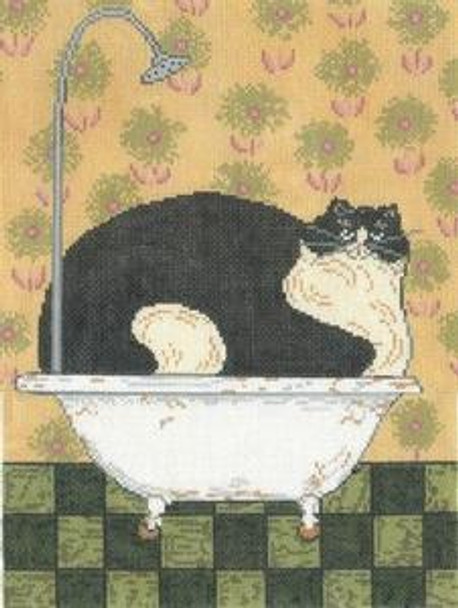 WK2013 Cat In A Hot Tin Tub 8X10.5 18 Mesh Cooper Oaks Designs