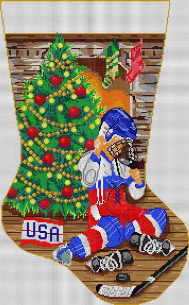 M-281 Hockey Stocking 13 Mesh 13x22 Treglown Designs