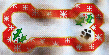 BP-04 BP DESIGNS Red Snow Flake Bone Ornament 6  x 3  18 Mesh