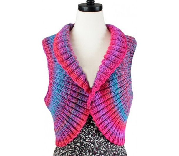 P-J-109 Jojoland Knitting Pattern Rings Around Rosie Vest Sweater